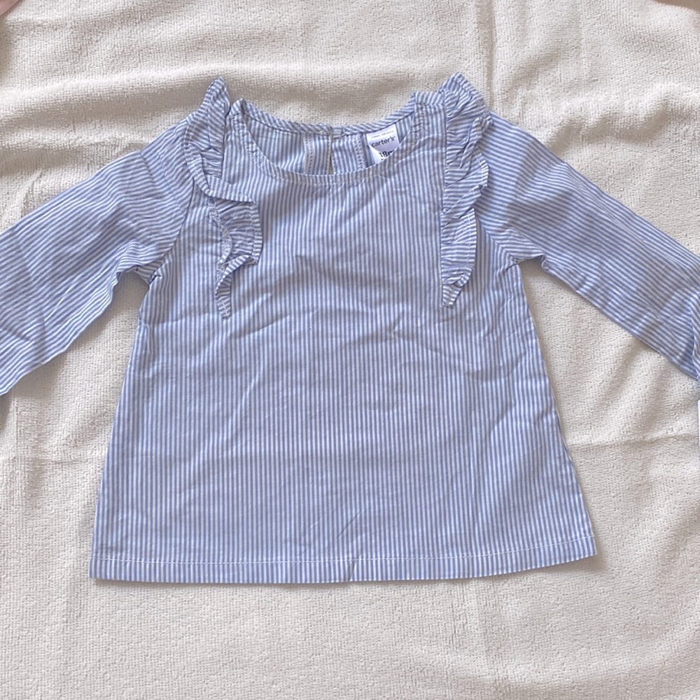 CARTERS blue and white striped dress